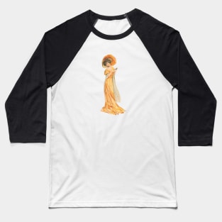 Edwardian society lady - Orange Baseball T-Shirt